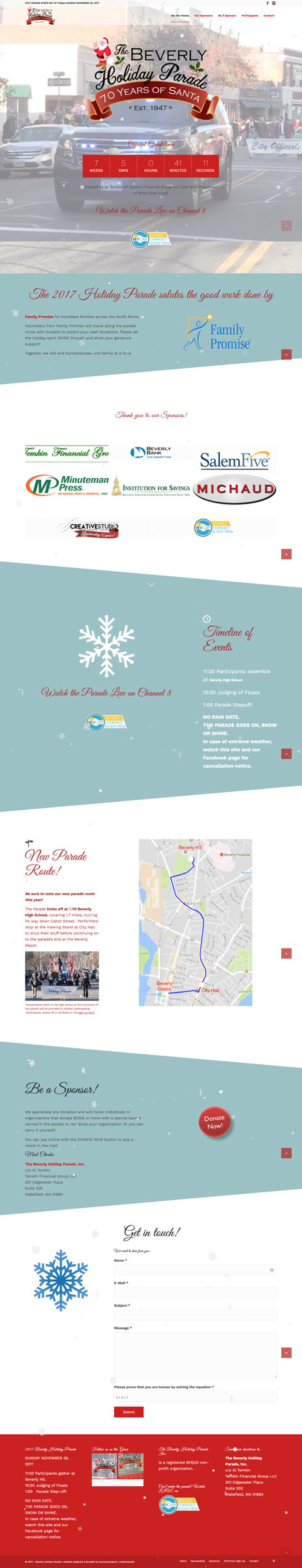New Website for Beverly Holiday Parade by LPCS Websites Danvers